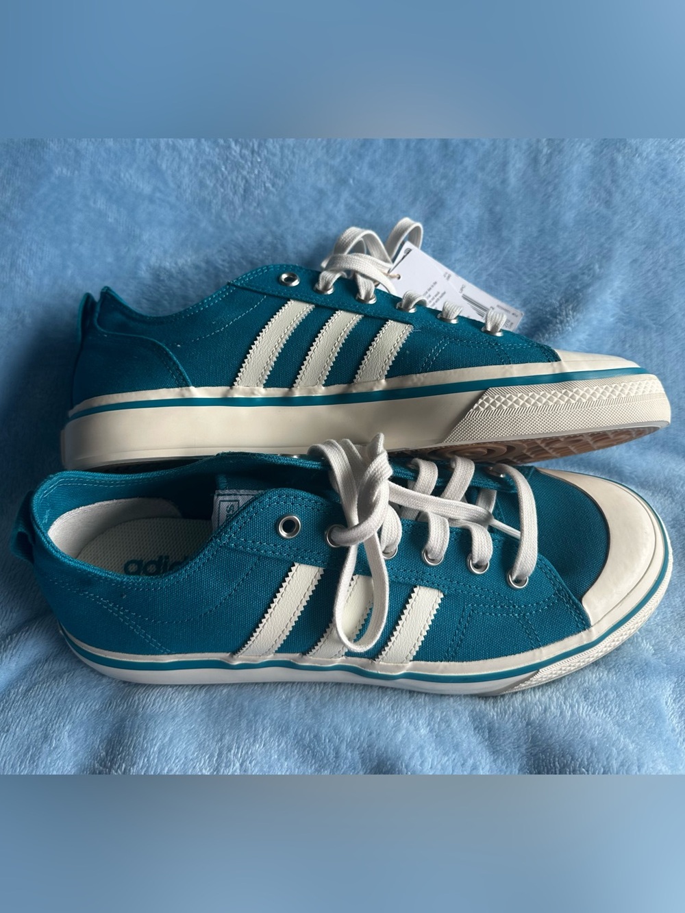 👟 Adidas Nizza RF 74 Teal White Gum Sneakers Men’s Size 10 NWT
